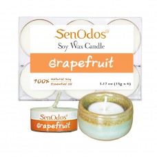 Tealight Set Grapefruit Soy Candles + Candle Holder Set